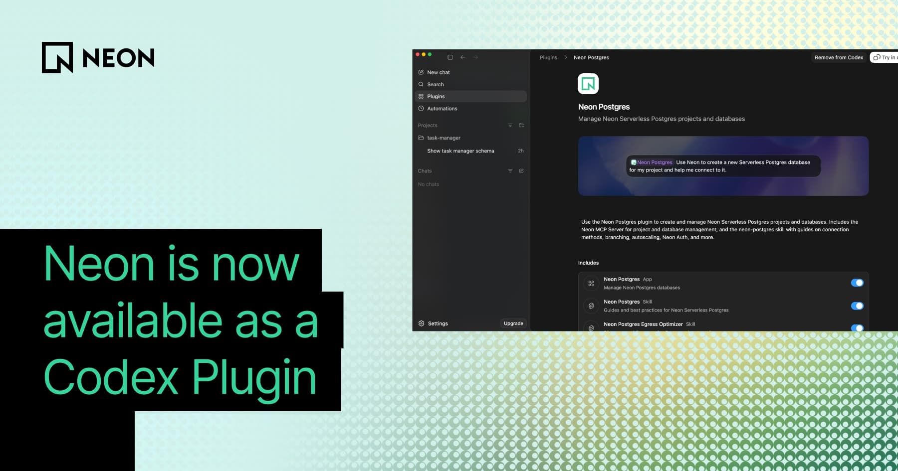 Neon is now available as an OpenAI Codex Plugin